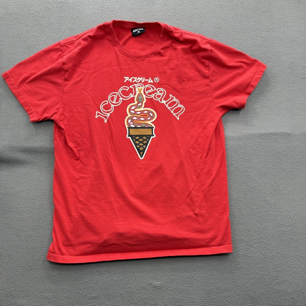 Icecream Shirt Mens Large‎ Red Snake Ice Cream Cone Graphic Tee Streetwear